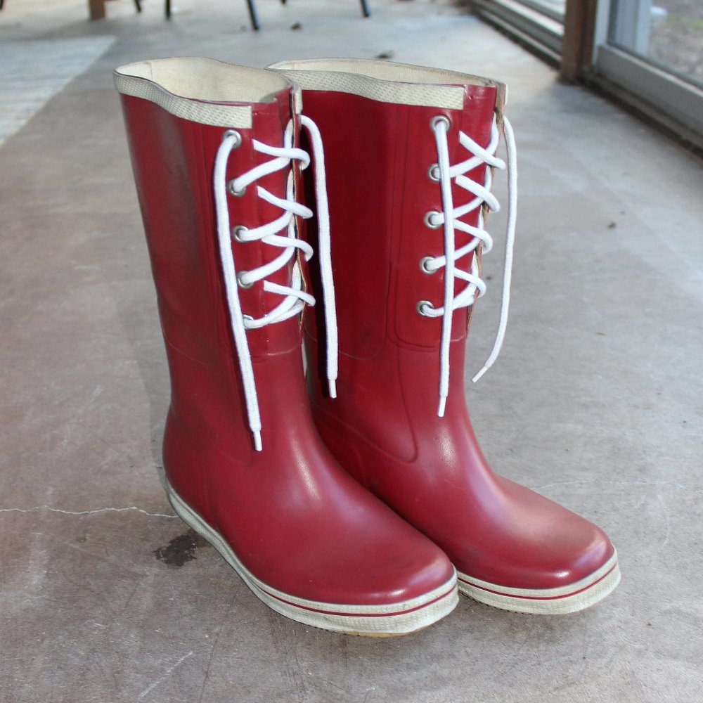 Rare vintage Kjendis 70s red rain boots